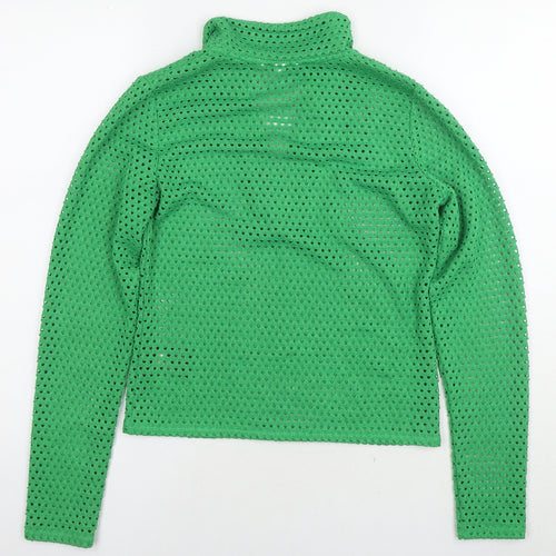 H&M Womens Green Collared Polyester Pullover Jumper Size S