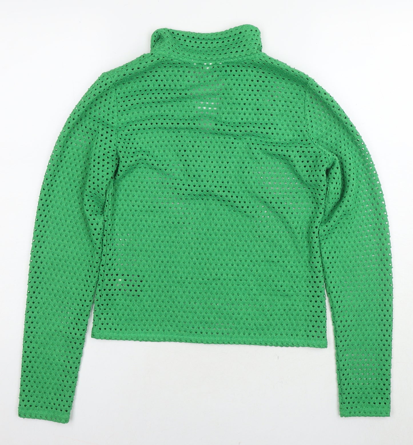 H&M Womens Green Collared Polyester Pullover Jumper Size S