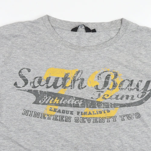 UrbanSpirit Mens Grey Cotton T-Shirt Size L Round Neck - South Bay