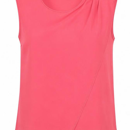 Mango Womens Pink Polyester Basic Blouse Size XS Round Neck