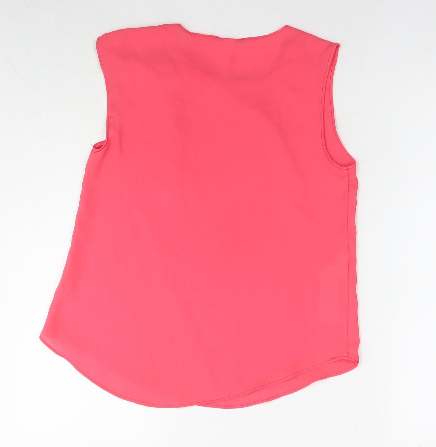 Mango Womens Pink Polyester Basic Blouse Size XS Round Neck