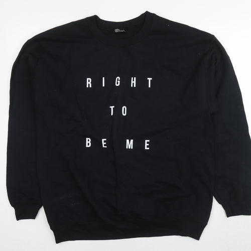 Outfit Womens Black Polyester Pullover Sweatshirt Size L Pullover - Proud to be me
