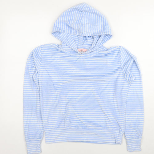 Boux Avenue Womens Blue Striped Polyester Pullover Hoodie Size 8 Pullover