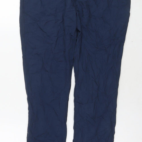 Promod Womens Blue Viscose Trousers Size 6 L26 in Regular Zip