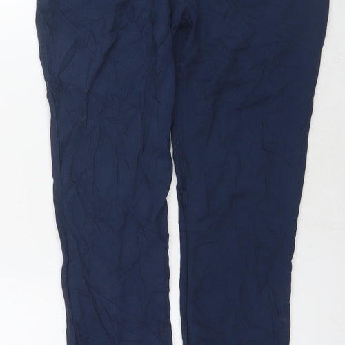 Promod Womens Blue Viscose Trousers Size 6 L26 in Regular Zip