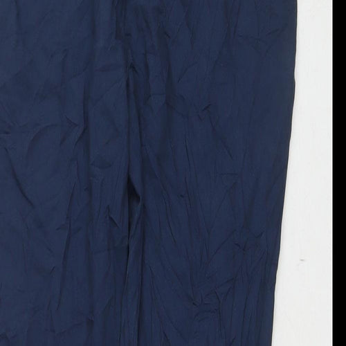 Promod Womens Blue Viscose Trousers Size 6 L26 in Regular Zip