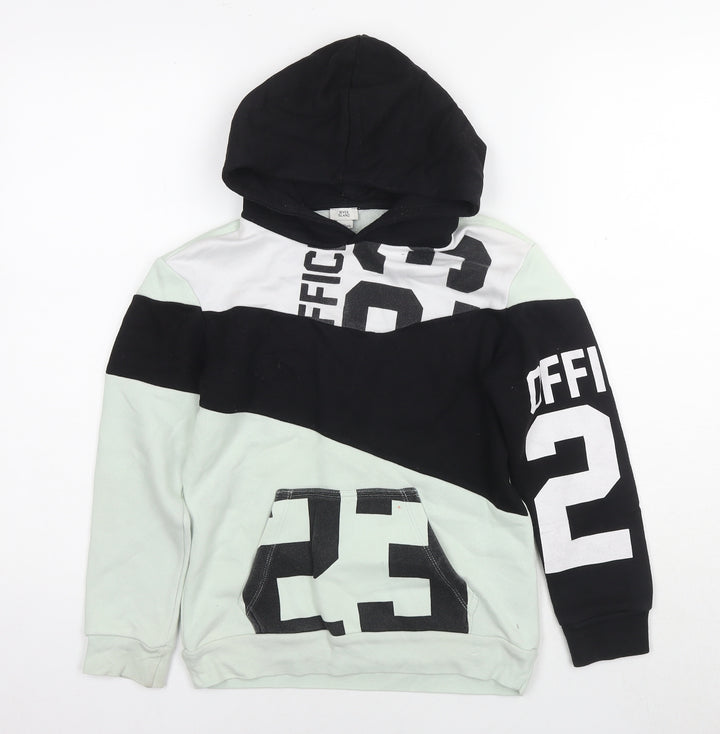 River Island Boys Green Cotton Pullover Hoodie Size 7-8 Years Pullover - 23