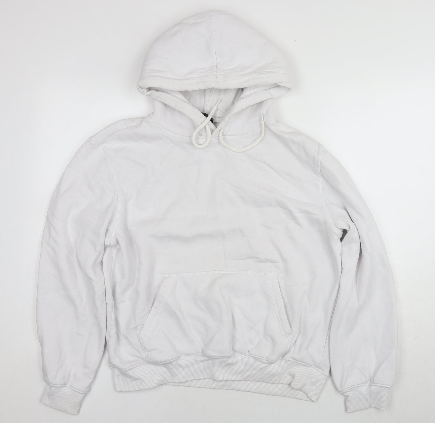 H&M Womens White Cotton Pullover Hoodie Size S Pullover