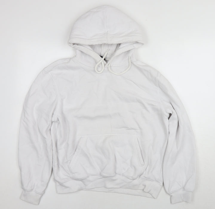 H&M Womens White Cotton Pullover Hoodie Size S Pullover