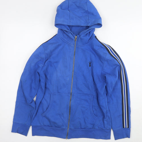 NEXT Boys Blue Cotton Full Zip Hoodie Size 8 Years Zip