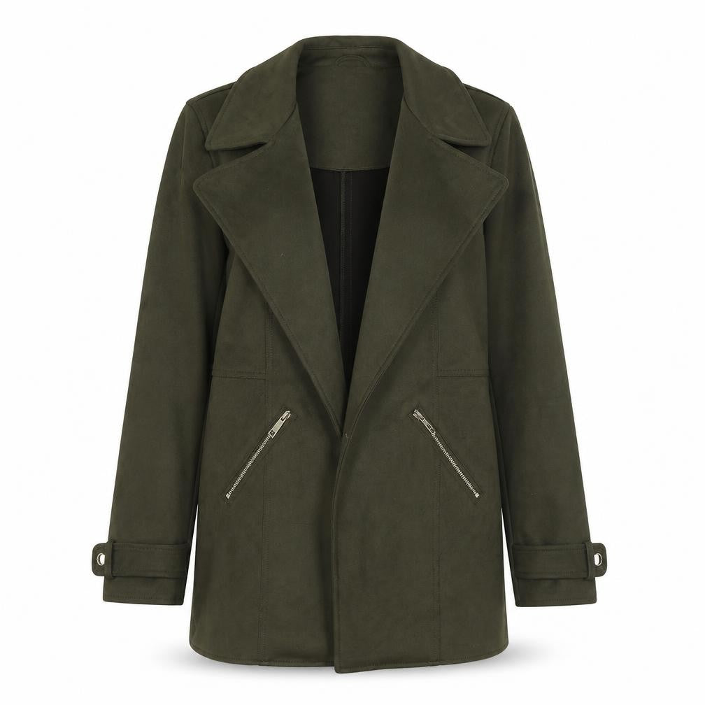 Front view of Next women’s green kimono coat, size UK 10