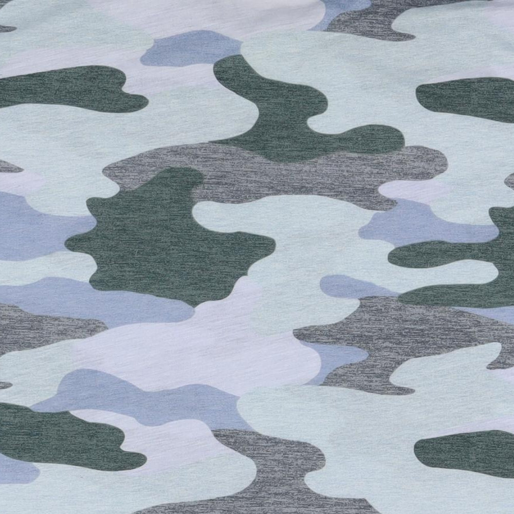 Marks and Spencer Womens Blue Camouflage Polyester Basic T-Shirt Size 16 Round Neck