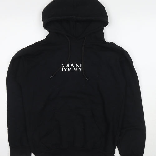 Boohoo Mens Black Cotton Pullover Hoodie Size S - Man