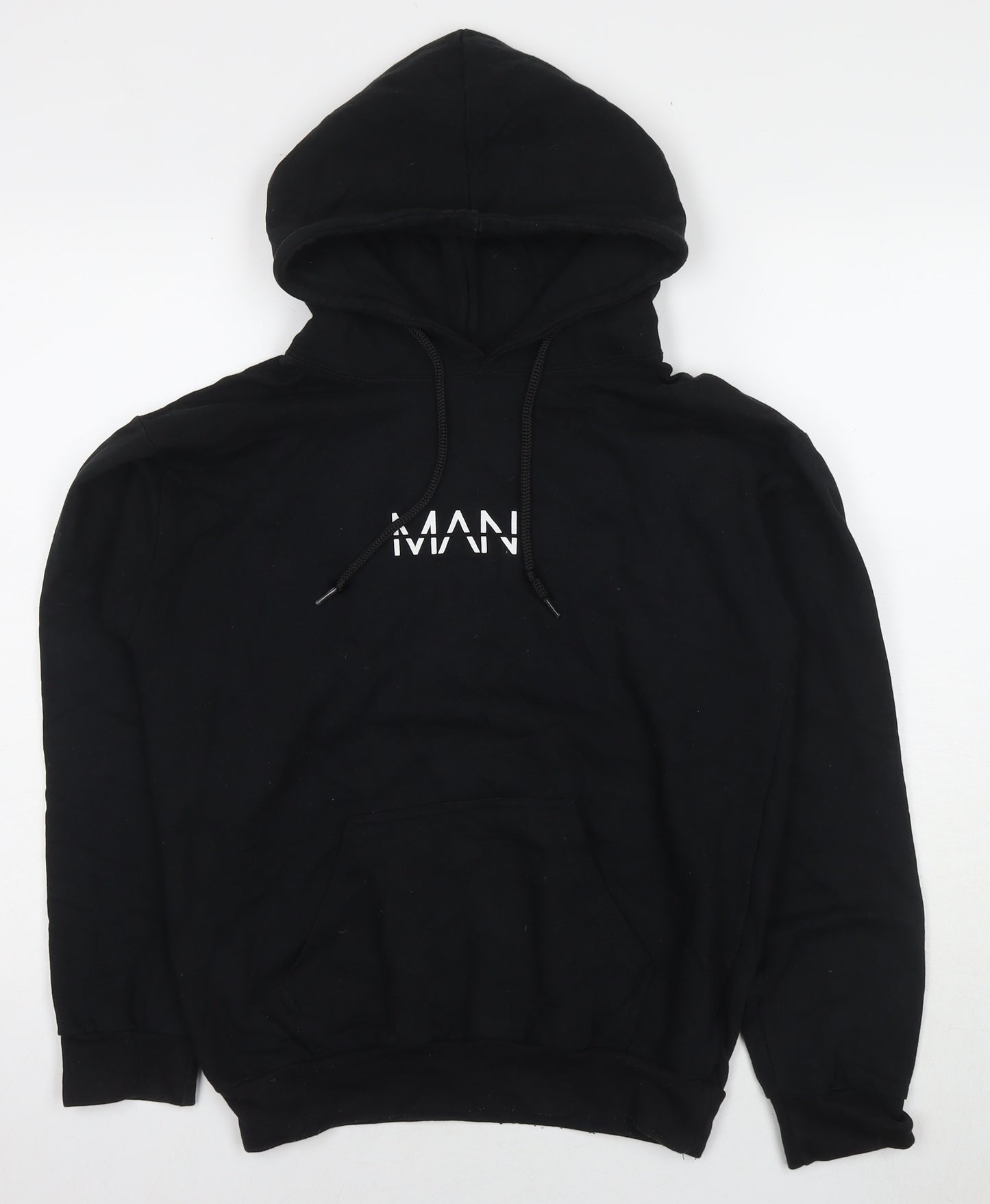 Boohoo Mens Black Cotton Pullover Hoodie Size S - Man