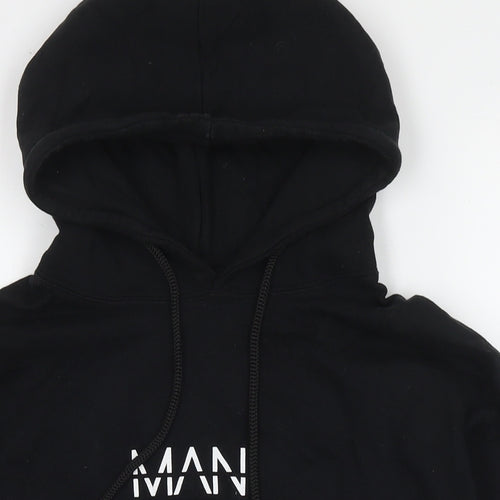 Boohoo Mens Black Cotton Pullover Hoodie Size S - Man