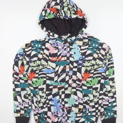 H&M Boys Multicoloured Geometric Cotton Pullover Hoodie Size 10-11 Years Pullover - Age 10-12 Years Positive Icons