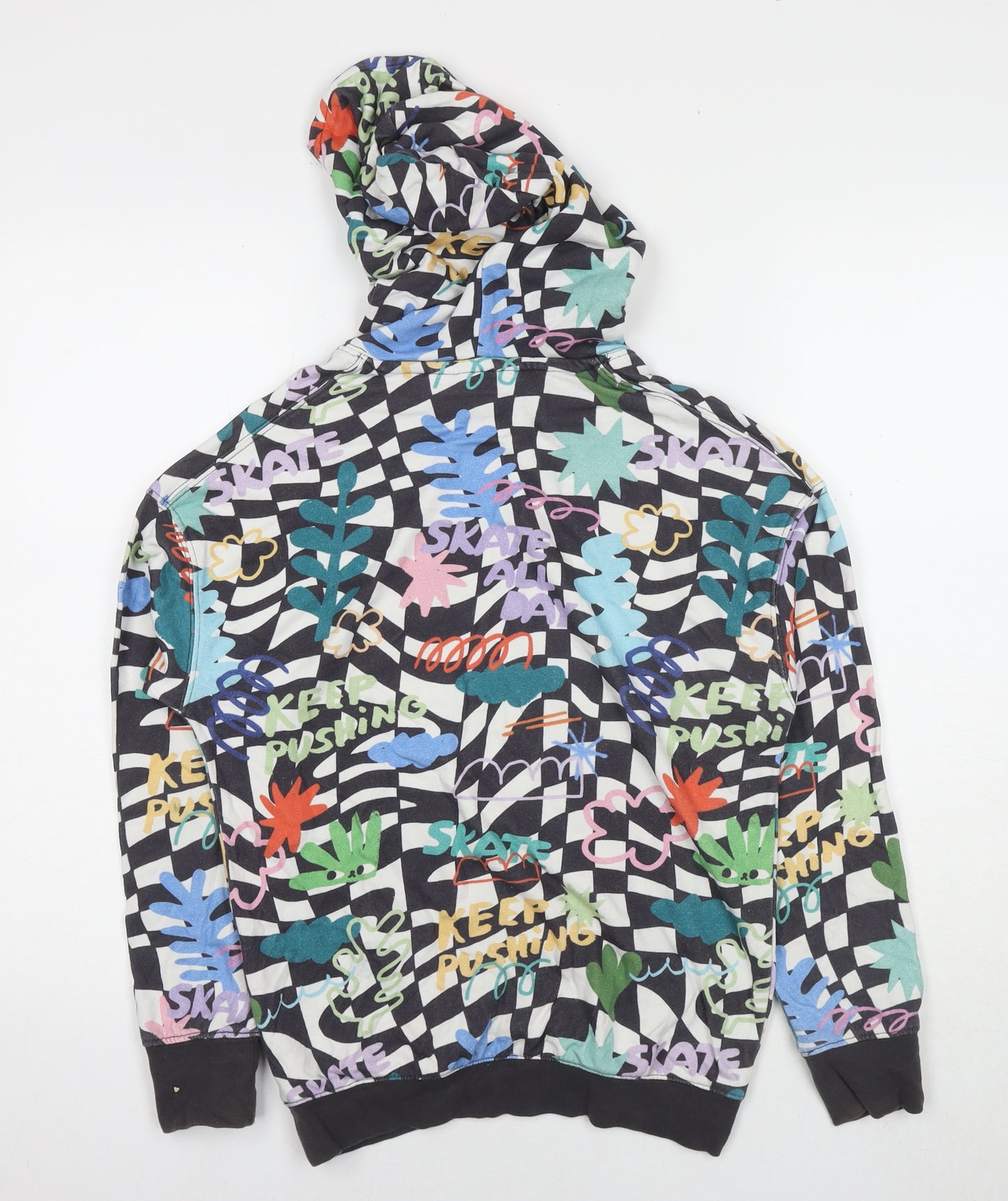 H&M Boys Multicoloured Geometric Cotton Pullover Hoodie Size 10-11 Years Pullover - Age 10-12 Years Positive Icons