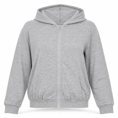 H&M Womens Grey Cotton Full Zip Hoodie Size M Zip