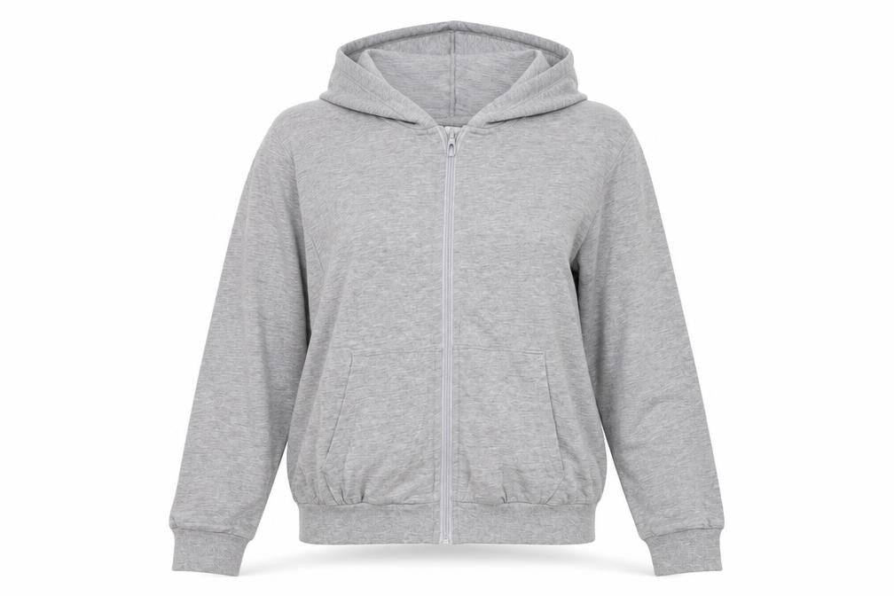 H&M Womens Grey Cotton Full Zip Hoodie Size M Zip