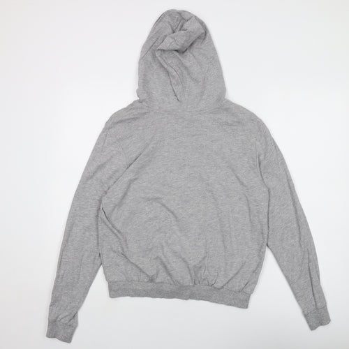 H&M Womens Grey Cotton Full Zip Hoodie Size M Zip