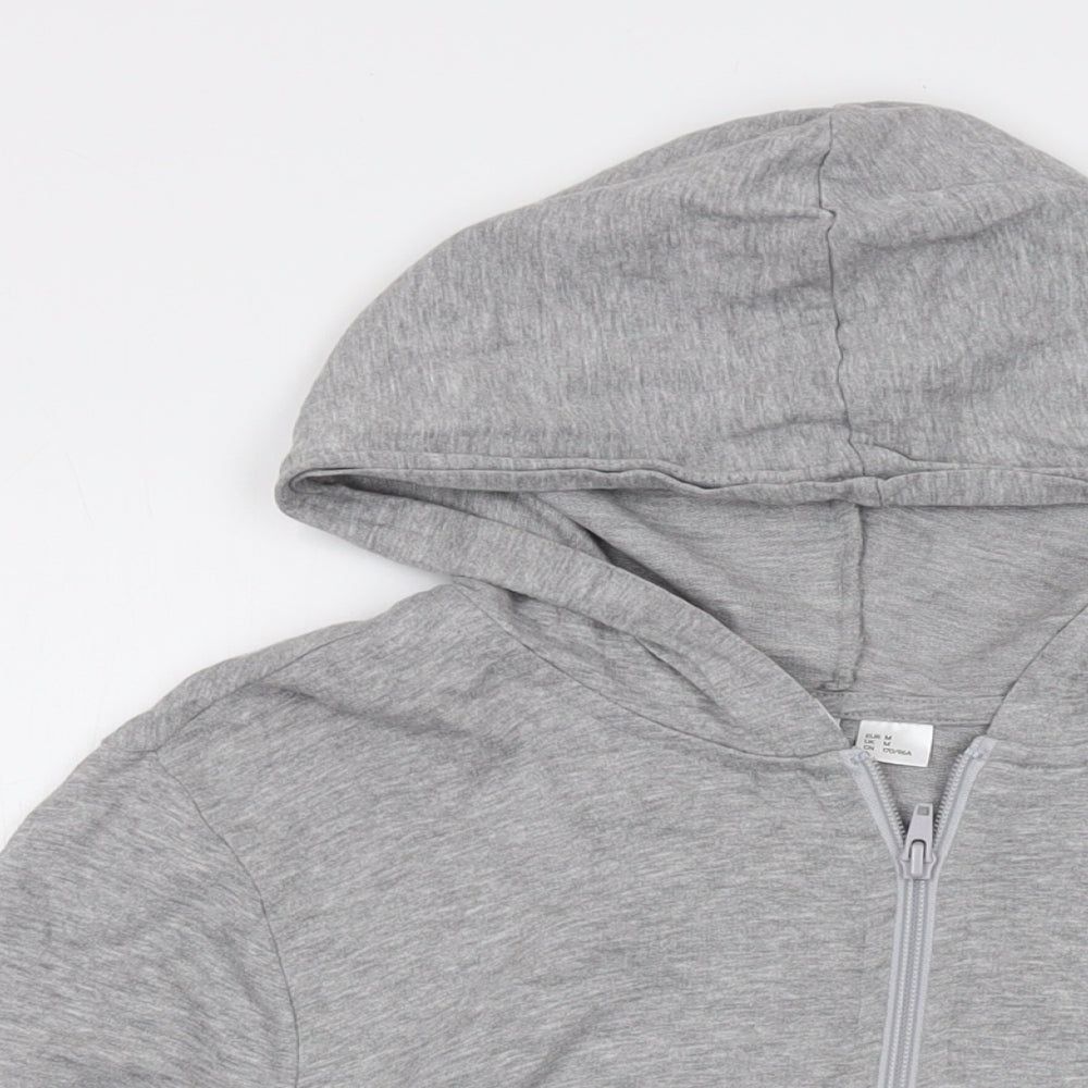 H&M Womens Grey Cotton Full Zip Hoodie Size M Zip