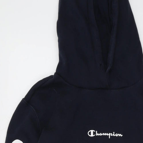 Champion Mens Blue Cotton Pullover Hoodie Size M