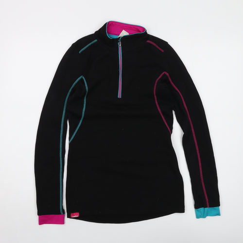 DECATHLON Womens Black Polyester Pullover Sweatshirt Size XS Zip