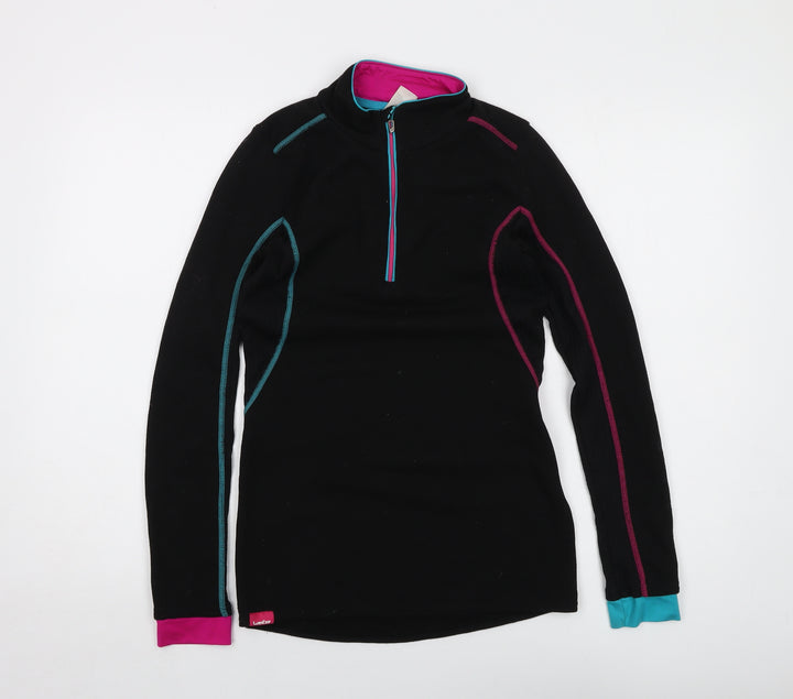 DECATHLON Womens Black Polyester Pullover Sweatshirt Size XS Zip