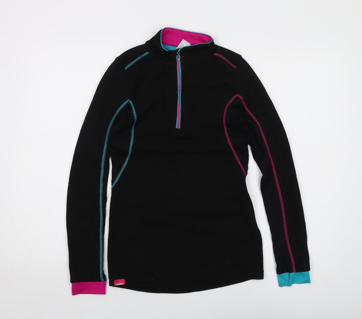 DECATHLON Womens Black Polyester Pullover Sweatshirt Size XS Zip