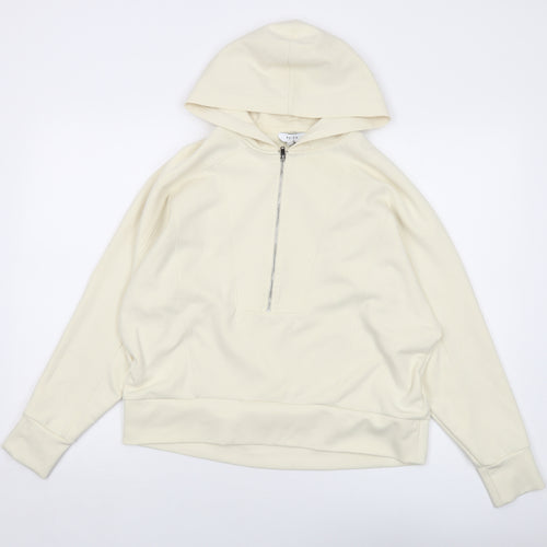 Reiss Womens Ivory Polyester Pullover Hoodie Size M Zip