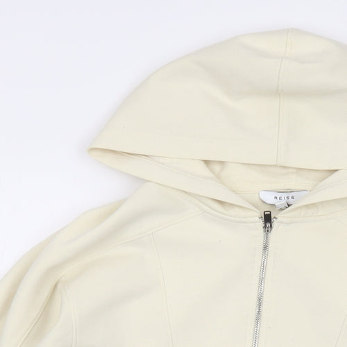 Reiss Womens Ivory Polyester Pullover Hoodie Size M Zip