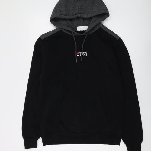 FILA Mens Black Cotton Pullover Hoodie Size M