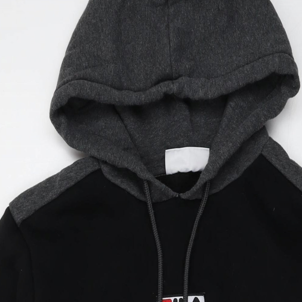 FILA Mens Black Cotton Pullover Hoodie Size M