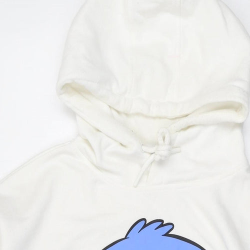 Disney Womens Ivory Cotton Pullover Hoodie Size 14 Pullover - Stitch