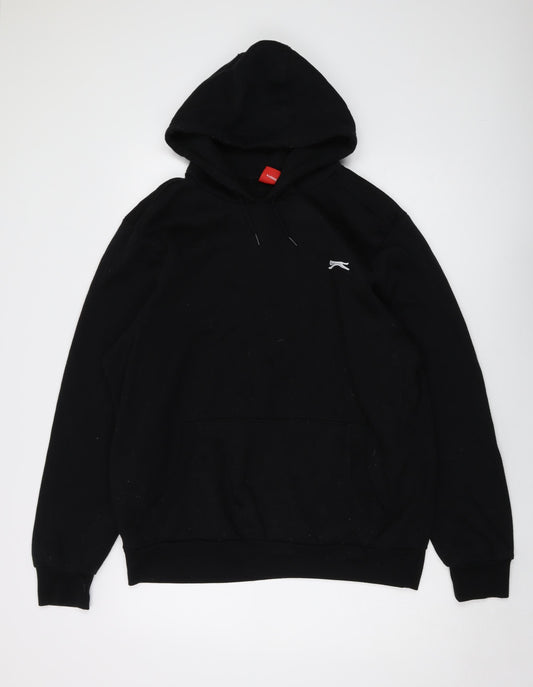 Slazenger Mens Black Polyester Pullover Hoodie Size L