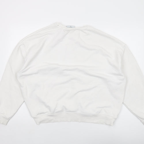 MSU Womens White Cotton Pullover Sweatshirt Size 12 Pullover