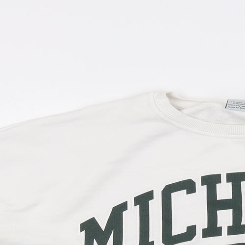 MSU Womens White Cotton Pullover Sweatshirt Size 12 Pullover