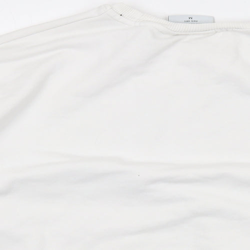 MSU Womens White Cotton Pullover Sweatshirt Size 12 Pullover