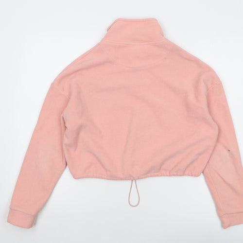 Brave Soul Womens Pink Polyester Pullover Sweatshirt Size S Zip