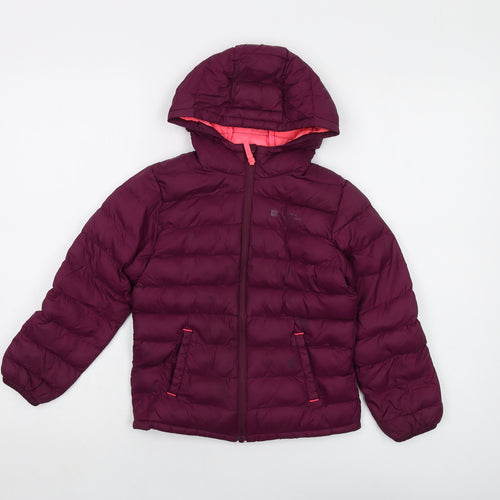 Mountain Warehouse Girls Purple Puffer Jacket Jacket Size 5-6 Years Zip