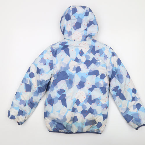 Reverse Boys Blue Geometric Jacket Size 10 Years Zip