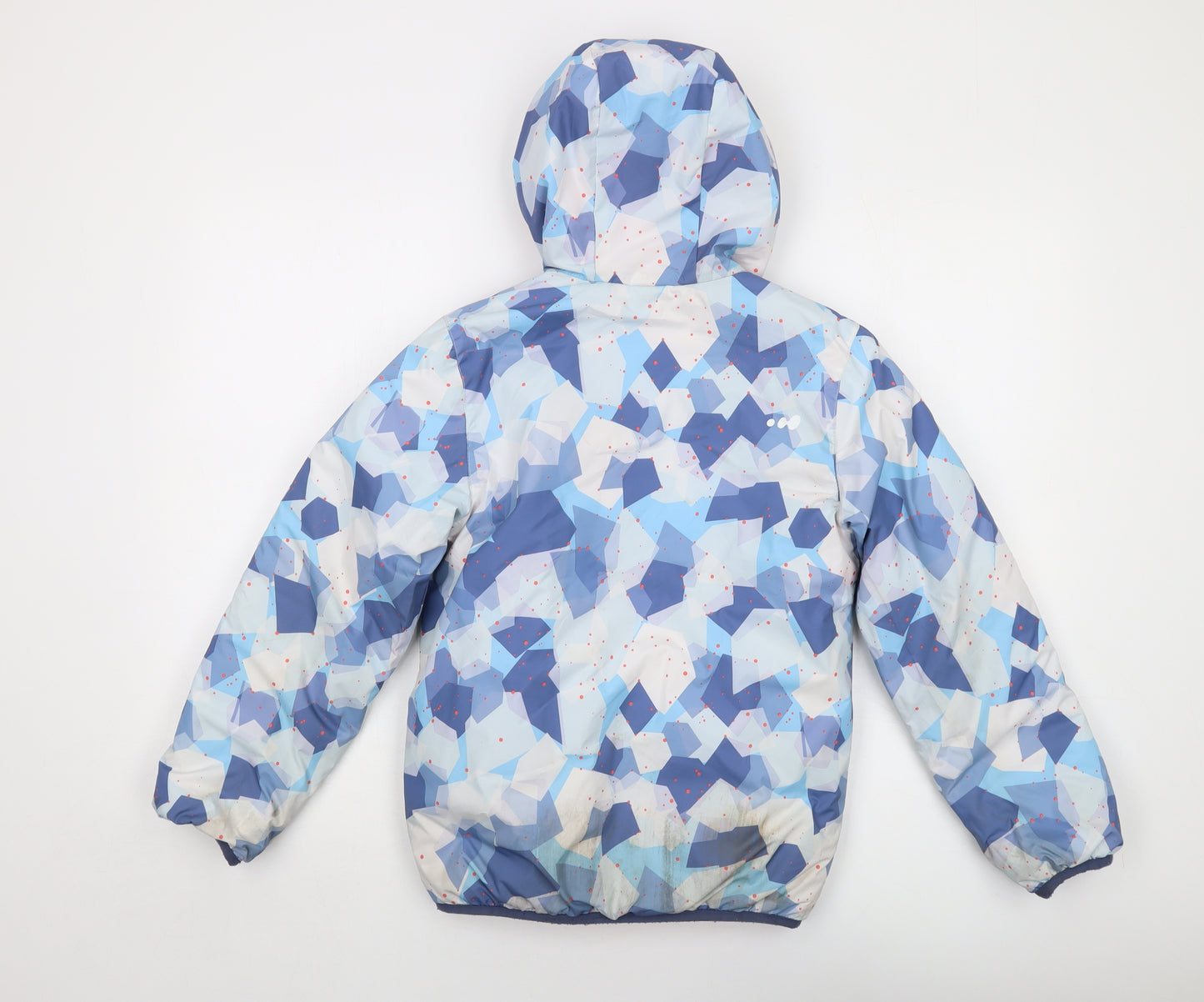 Reverse Boys Blue Geometric Jacket Size 10 Years Zip