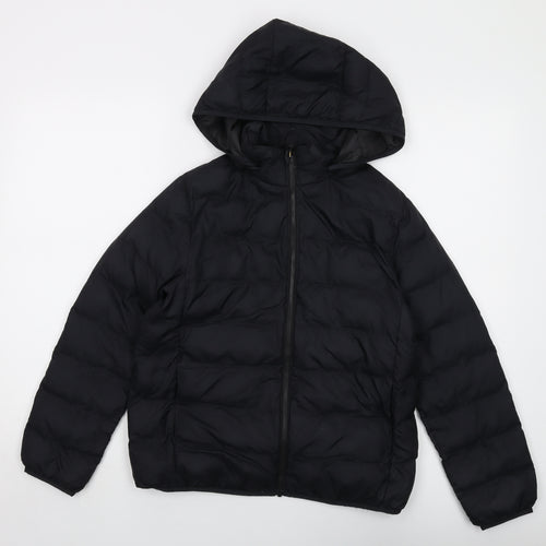 Uniqlo Boys Black Jacket Size 11-12 Years Zip