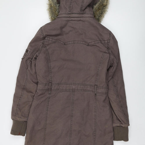Simesoda Womens Brown Parka Coat Size S Zip