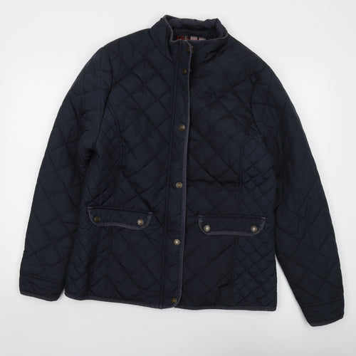 Brakeburn Womens Blue Quilted Jacket Size 14 Zip