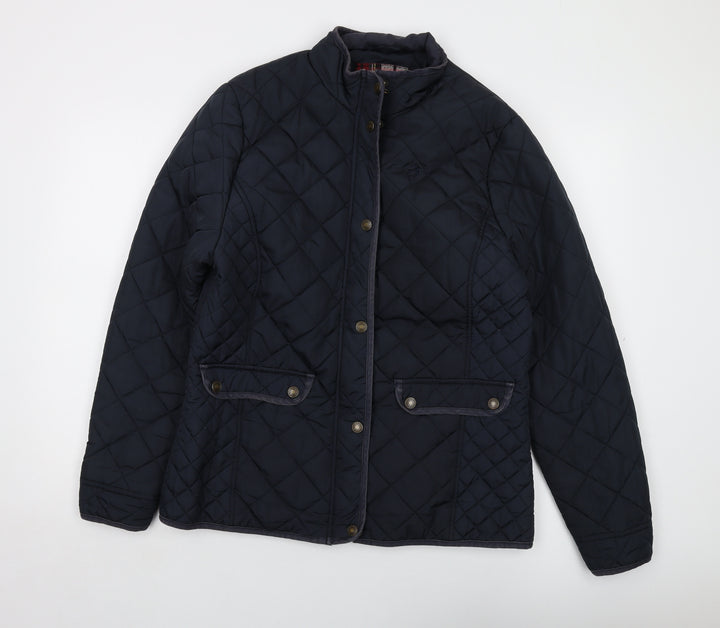 Brakeburn Womens Blue Quilted Jacket Size 14 Zip