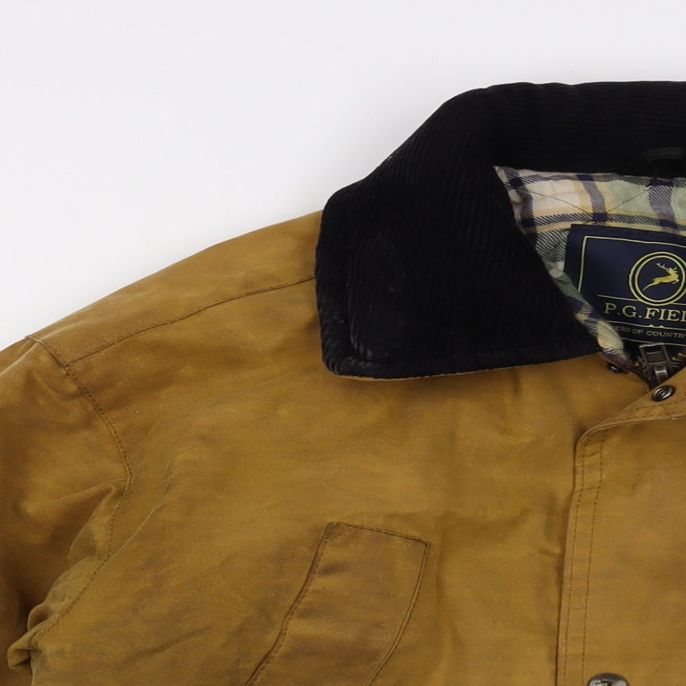 P.G Field Mens Brown Jacket Size XS Zip - Waxed Cotton