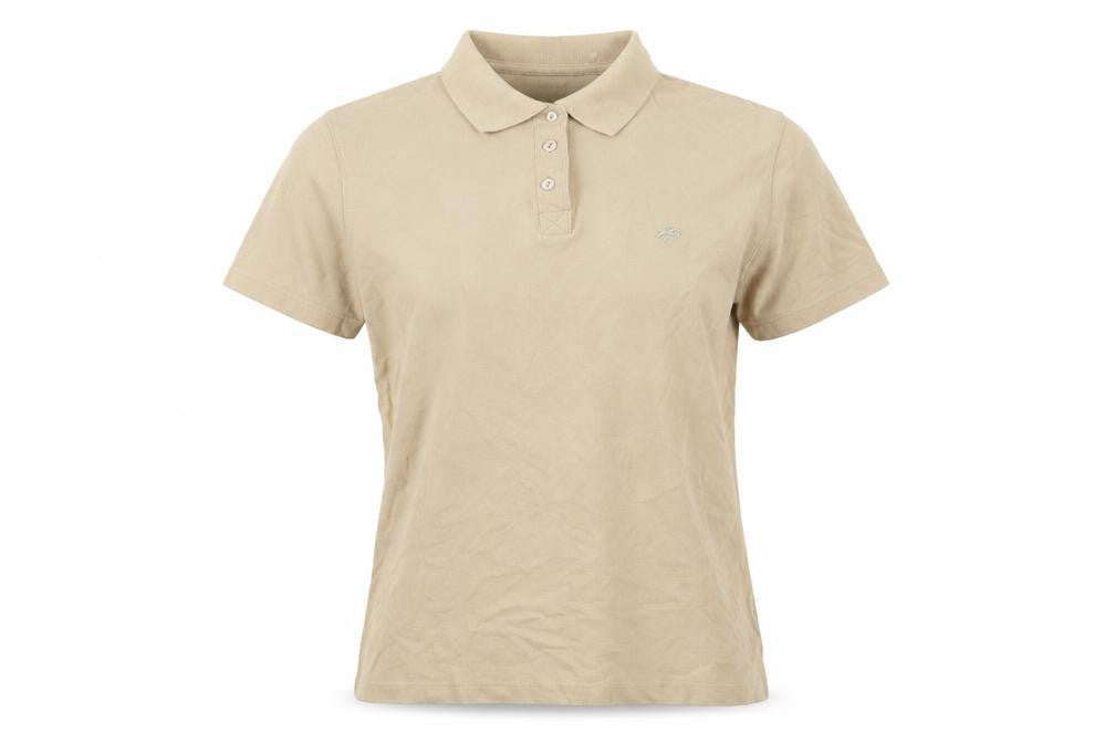 Jumper Womens Beige Cotton Basic Polo Size M Collared
