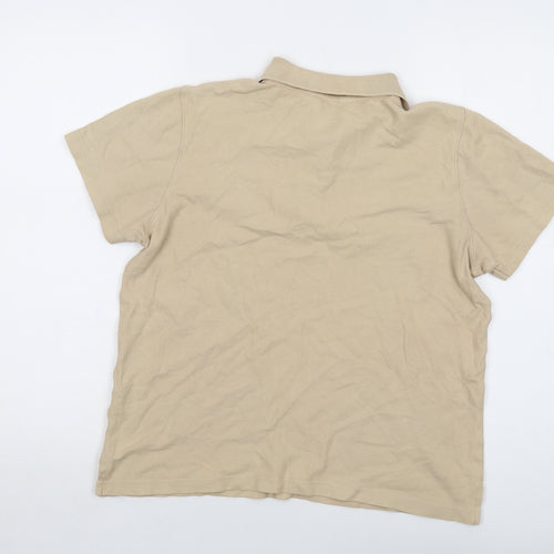 Jumper Womens Beige Cotton Basic Polo Size M Collared