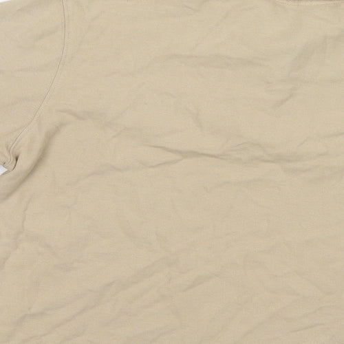 Jumper Womens Beige Cotton Basic Polo Size M Collared